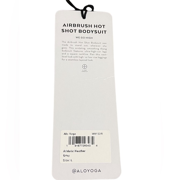 Alo Airbrush Hotshot Bodysuit Size Large New High Cut Square Neck Stretch - Picture 4 of 9